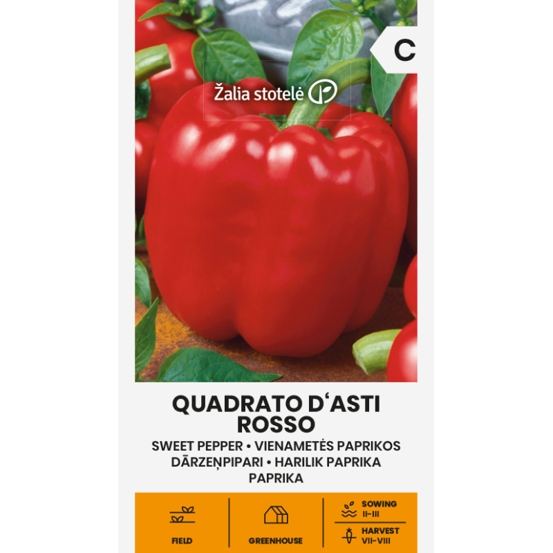 Sweet Pepper Quadrato d'Asti Rosso - Seeds