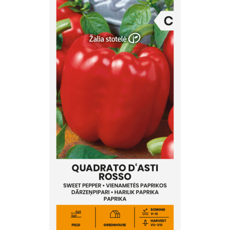 Sweet Pepper Quadrato d'Asti Rosso - Seeds