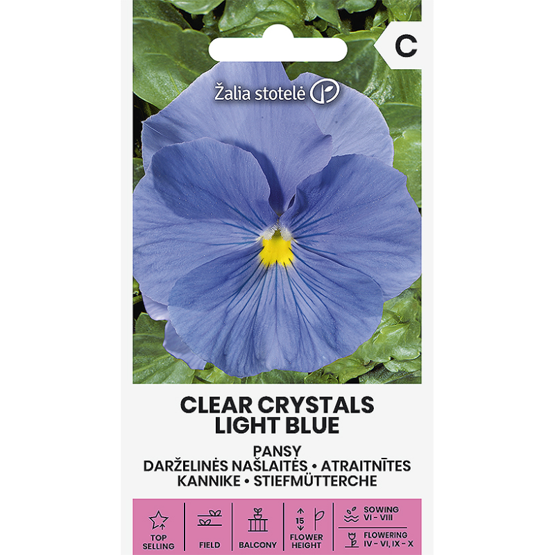 Pansy Clear Crystals Light Blue - Seeds