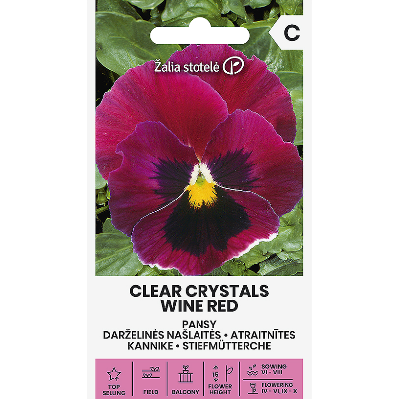 Pansy Clear Crystals Wine Red - Seeds