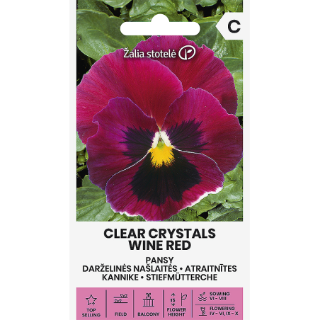 Pansy Clear Crystals Wine Red - Seeds