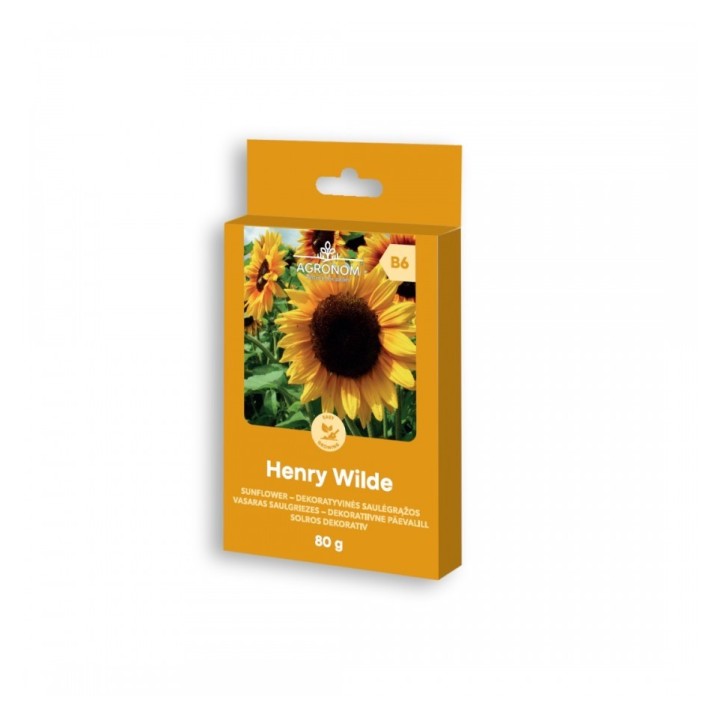 Giant Sunflower Seeds Henry Wilde (Helianthus annuus) with large yellow flowers