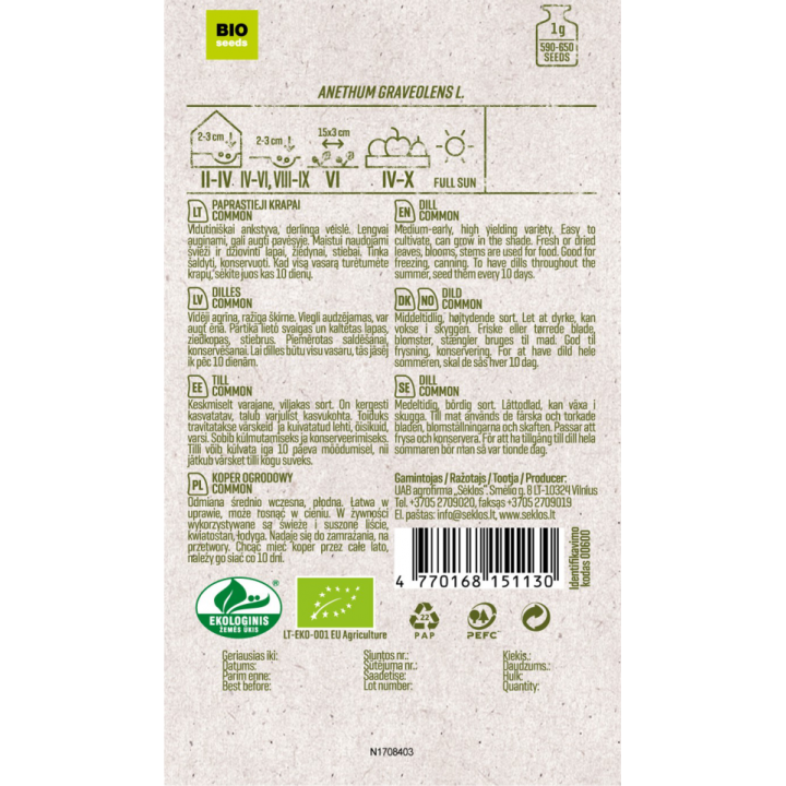 Dill (Organic) - Seeds